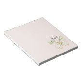 Roze Mintgroene Gouden Vlinder Liefde Notitieblok (Schuin)
