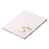 Roze Mintgroene Gouden Vlinder Liefde Notitieblok (Linkerzijde)