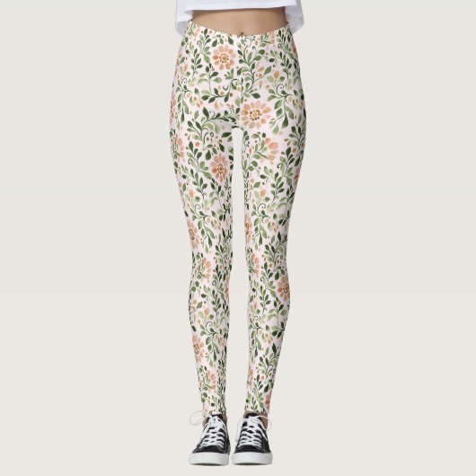 Roze Mintgroene Vlinder Leggings (Voorkant)