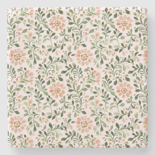 Roze Mintgroene Vlinder Stenen Onderzetter (Voorkant)