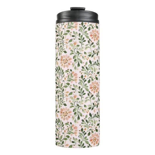 Roze Mintgroene Vlinder Thermosbeker (Voorkant)