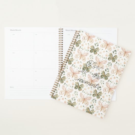 Roze Mintgroene Vlinders  Planner (Display)