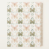 Roze Mintgroene Vlinders  Planner (Achterkant)