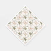 Roze Mintgroene Vlinders Servet (Hoek)