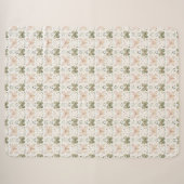 Roze Mintgroene Vlinders  Sherpa Deken (Voorkant (horizontaal))
