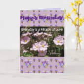 Roze mirakel van de Liefde Bloem Floral Foto Kaart (Gele Bloem)