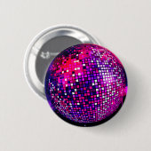 Roze Mirror Ball Ronde Button 5,7 Cm (Voorkant /achterkant)
