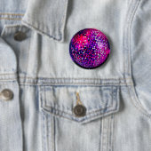 Roze Mirror Ball Ronde Button 5,7 Cm (In situ)