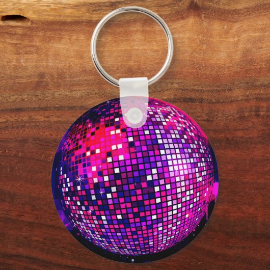 Roze Mirror Ball Sleutelhanger (Voorkant)