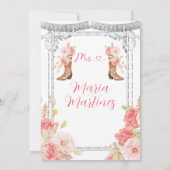 Roze Mis Quince 15 Anos Zilveren Kroon Kaart (Achterkant)