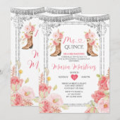 Roze Mis Quince 15 Anos Zilveren Kroon Kaart (Voorkant / Achterkant)