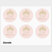 Roze Mis Quince Anos Gouden Tiara Elegante Sticker (Vel)