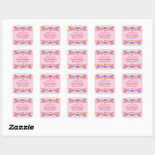 Roze Mis Quince Anos Mexicaanse Fiesta Floral Vierkante Sticker (Vel)