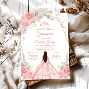 Roze Mis Quince Quinceanera Uitnodiging