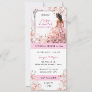 Roze Mis Quinceanera VIP-toegang  Kaart