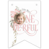 Roze miss prachtige 1e verjaardag maandelijkse fot vlaggetjes (Tweede vlag)