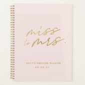 Roze Miss to Mrs. Persoonlijke Bruiloft Planner (Voorkant)