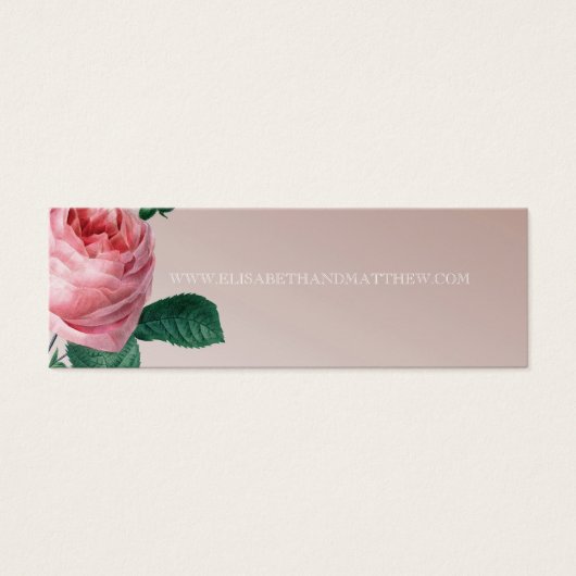 Roze Mist Roos Bruiloft Website Mini Visitekaartjes (Voorkant)