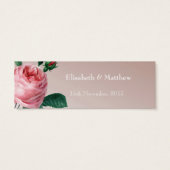 Roze Mist Roos Bruiloft Website Mini Visitekaartjes (Achterkant)