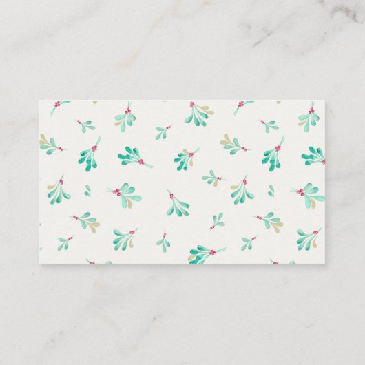 Roze Mistletoe Baby shower Luier Raffle Kaart (Achterkant)