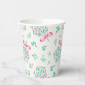 Roze Mistletoe Baby shower Papieren Cups Bekers (Links)