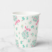 Roze Mistletoe Baby shower Papieren Cups Papieren Bekers (Rechts)