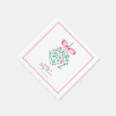 Roze Mistletoe Baby shower servetten voor meisjes (Hoek)
