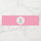 Roze Mistletoe Baby shower Waterflesetiket Waterfles Etiket (Enkel label)