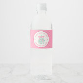Roze Mistletoe Baby shower Waterflesetiket Waterfles Etiket (Voorkant)
