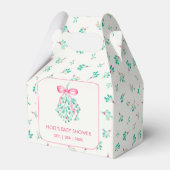Roze Mistletoe Kerst Baby shower Favoriet Box Bedankdoosjes (Achterkant)
