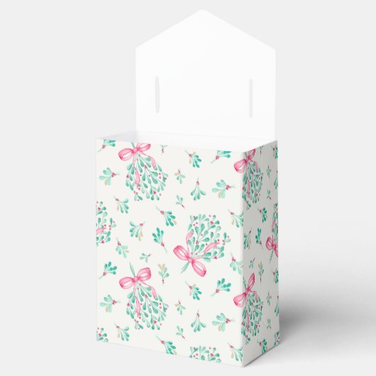 Roze Mistletoe Winter Baby shower Favoriet Box Bedankdoosjes (Geopend)