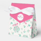 Roze Mistletoe Winter Baby shower Favoriet Box Bedankdoosjes (Voorkant Zijde)