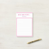 Roze Mitzvah Opmerking: 4x6 kleverig pad Post-it® Notes (Op bureau)