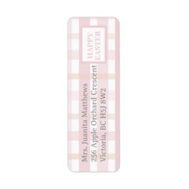 Roze Mix Plaid Etiket
