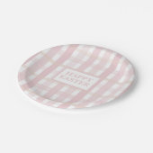 Roze Mix Plaid Papieren Bordje (Gekanteld)