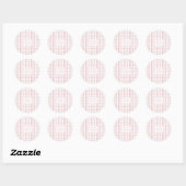 Roze Mix Plaid Ronde Sticker (Vel)