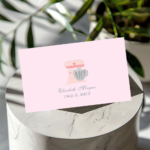 Roze Mixer Hart Elegant, Snoepjes Bakkerij Visitekaartje