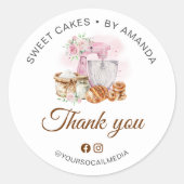 Roze Mixer Sourdough Brood Dank je Ronde Sticker (Voorkant)