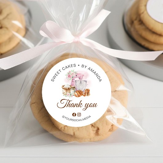 Roze Mixer Sourdough Loaf Bedankt Ronde Sticker