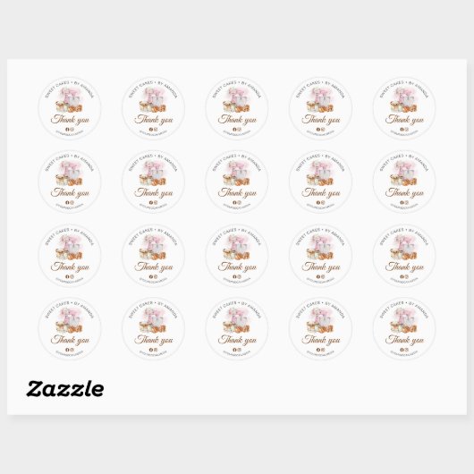 Roze Mixer Sourdough Loaf Bedankt Ronde Sticker (Vel)