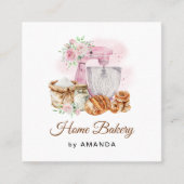 Roze Mixer Sourdough Loaf Bedankt Vierkante Visitekaartje (Voorkant)