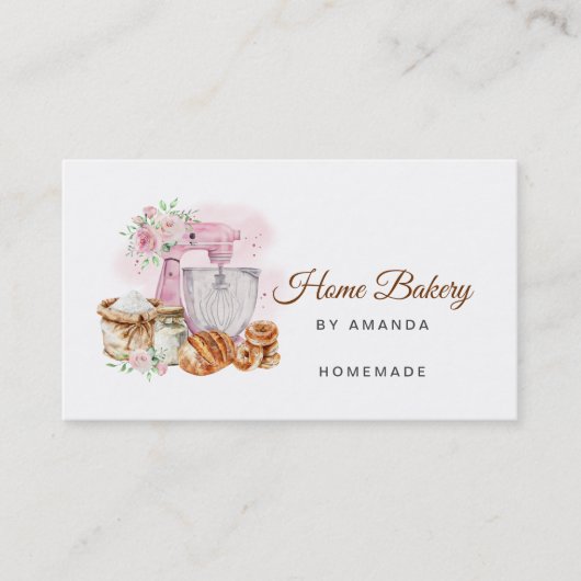 Roze Mixer Zuurdesembrood Bakkerij Visitekaartje (Voorkant)