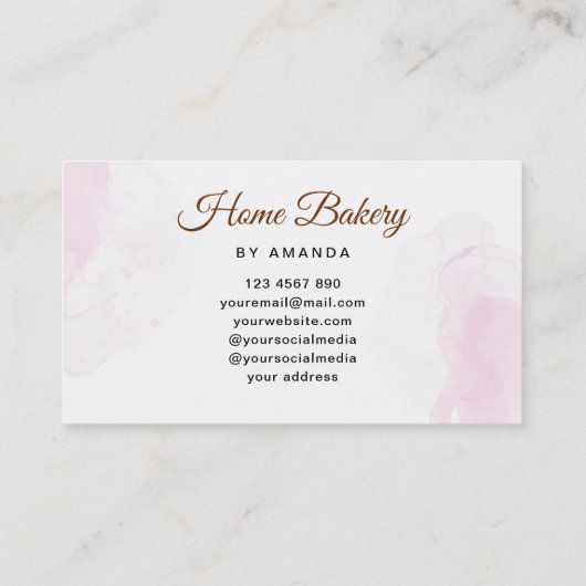 Roze Mixer Zuurdesembroodbakkerij Visitekaartje (Achterkant)