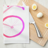 Roze mobre fiets velo keukenhanddoek (Quarter Fold)