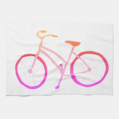 Roze mobre fiets velo keukenhanddoek (Horizontaal)