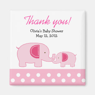 Roze mod Elephants Trendy Oerwoud Favor Magnet
