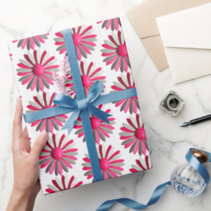 Roze MOD Madeliefje Bloem Lente Zomer Tuin Bruilof Cadeaupapier