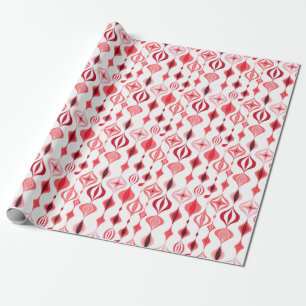 Roze MOD Mid Century Moderne Kerstmis Cadeaupapier