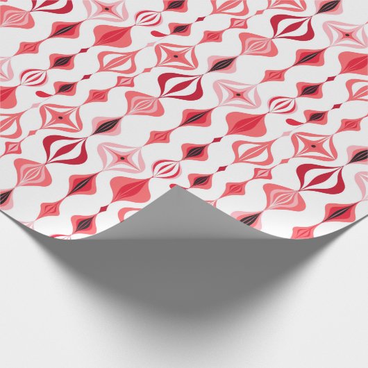 Roze MOD Mid Century Moderne Kerstmis Cadeaupapier (Hoek)