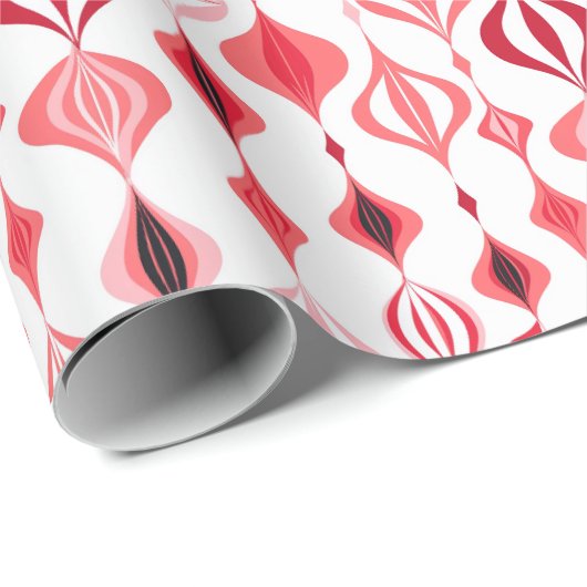 Roze MOD Mid Century Moderne Kerstmis Cadeaupapier (Rol Hoek)